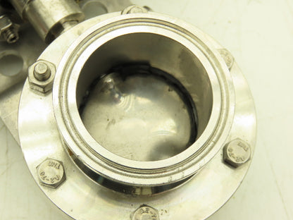 Bi-Torq Pneumatic Actuated 2" Butterfly Valve Tri-Clamp Stainless Limit Switch