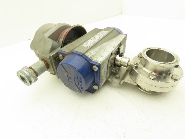 Bi-Torq Pneumatic Actuated 2" Butterfly Valve Tri-Clamp Stainless Limit Switch