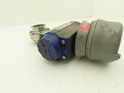 Bi-Torq Pneumatic Actuated 2" Butterfly Valve Tri-Clamp Stainless Limit Switch