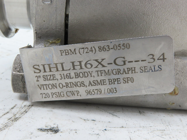 Bi-Torq Pneumatic Actuated 2" Ball Valve Tri-Clamp Stainless with Limit Switch