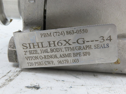 Bi-Torq Pneumatic Actuated 2" Ball Valve Tri-Clamp Stainless with Limit Switch