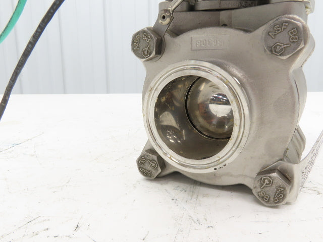 Bi-Torq Pneumatic Actuated 2" Ball Valve Tri-Clamp Stainless with Limit Switch