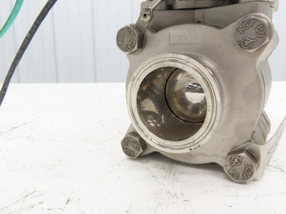 Bi-Torq Pneumatic Actuated 2" Ball Valve Tri-Clamp Stainless with Limit Switch