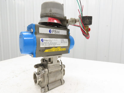 Bi-Torq Pneumatic Actuated 2" Ball Valve Tri-Clamp Stainless with Limit Switch