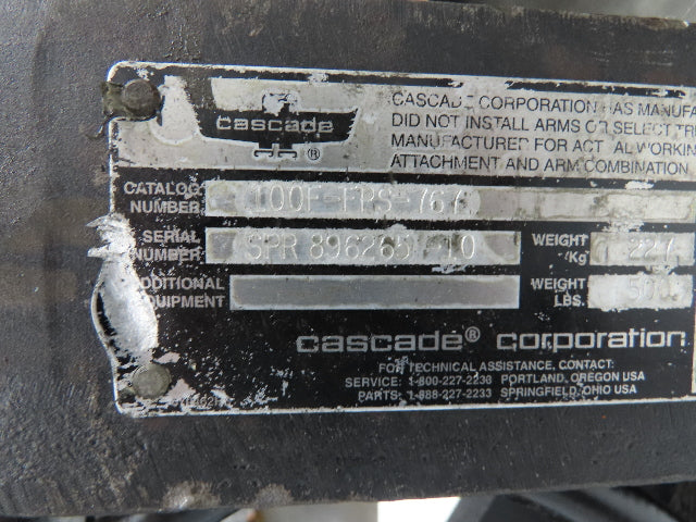 Cascade Forklift Class 3 SideShift Fork Positioner Attachment 20"x 41" W 10000lb