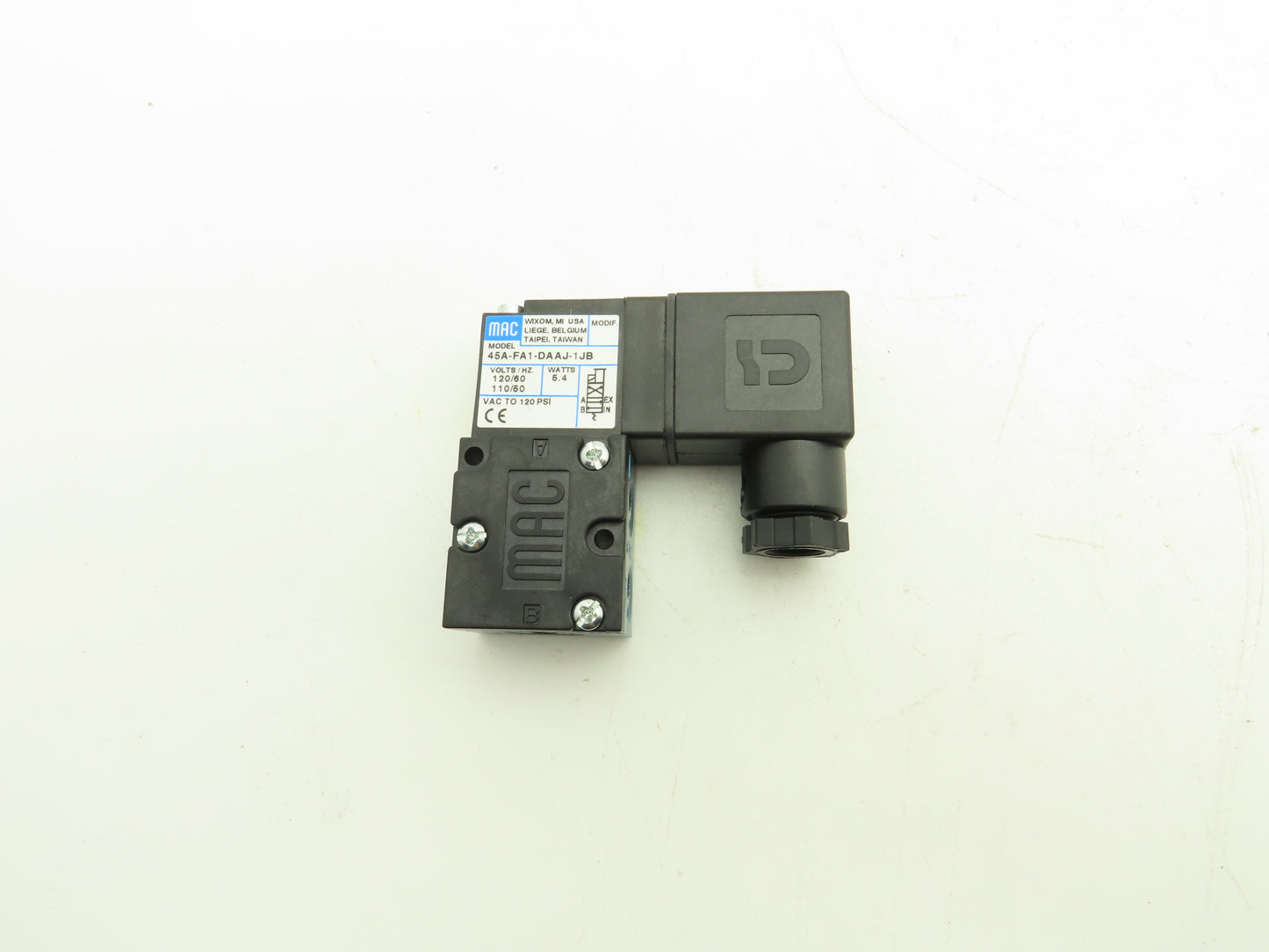 MAC 45A-FA1-DAAJ-1JB 4/2-Way Single Direct Solenoid Poppet Valve 120V 1/8" NPTF