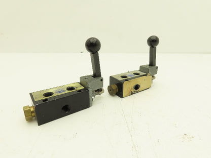 Fabco-Air 18HL-4 4-Way Lever Actuated Pneumatic Air Directional Valve Lot of 2