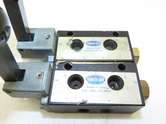 Fabco-Air 18HL-4 4-Way Lever Actuated Pneumatic Air Directional Valve Lot of 2