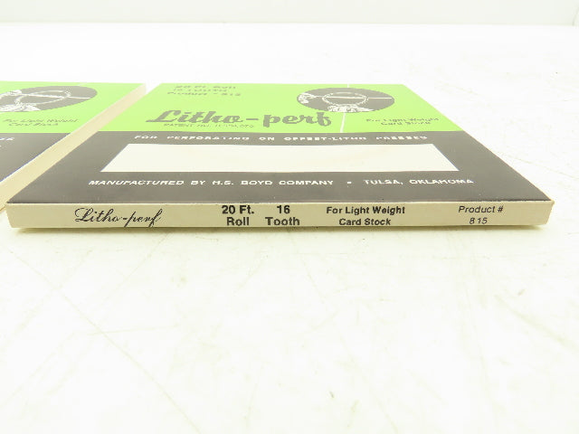 HS Boyd #815 Litho-Perf 20' Roll 16 Tooth Card Side Series Rules Lot of 2