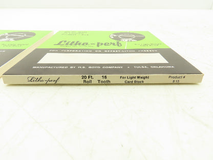 HS Boyd #815 Litho-Perf 20' Roll 16 Tooth Card Side Series Rules Lot of 2