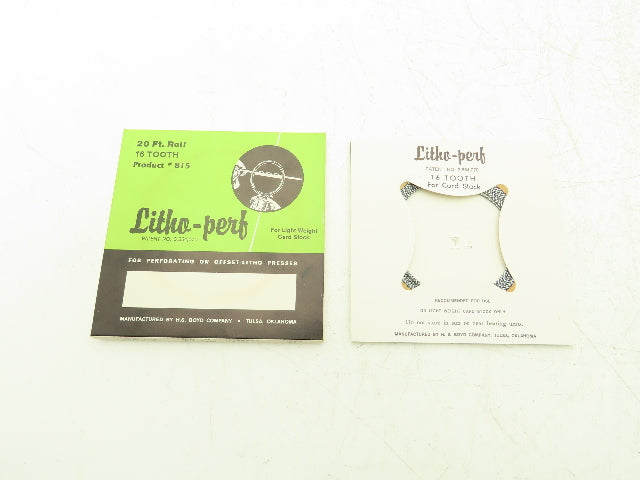 HS Boyd #815 Litho-Perf 20' Roll 16 Tooth Card Side Series Rules Lot of 2