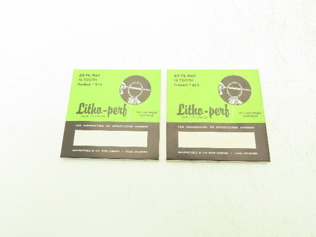 HS Boyd #815 Litho-Perf 20' Roll 16 Tooth Card Side Series Rules Lot of 2
