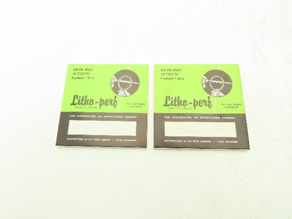 HS Boyd #815 Litho-Perf 20' Roll 16 Tooth Card Side Series Rules Lot of 2