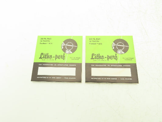 HS Boyd #815 Litho-Perf 20' Roll 16 Tooth Card Side Series Rules Lot of 2