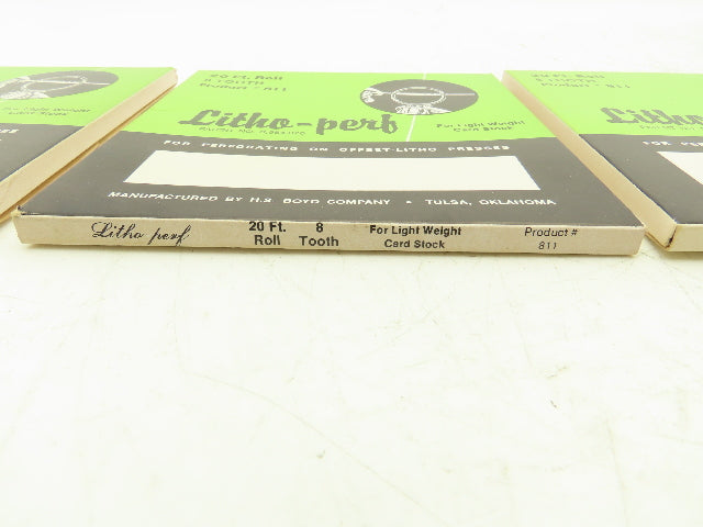 HS Boyd #811 Litho-Perf 20' Roll 8 Tooth Card Side Series Rules Lot of 3