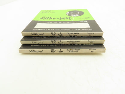 HS Boyd #811 Litho-Perf 20' Roll 8 Tooth Card Side Series Rules Lot of 3