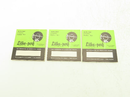 HS Boyd #811 Litho-Perf 20' Roll 8 Tooth Card Side Series Rules Lot of 3