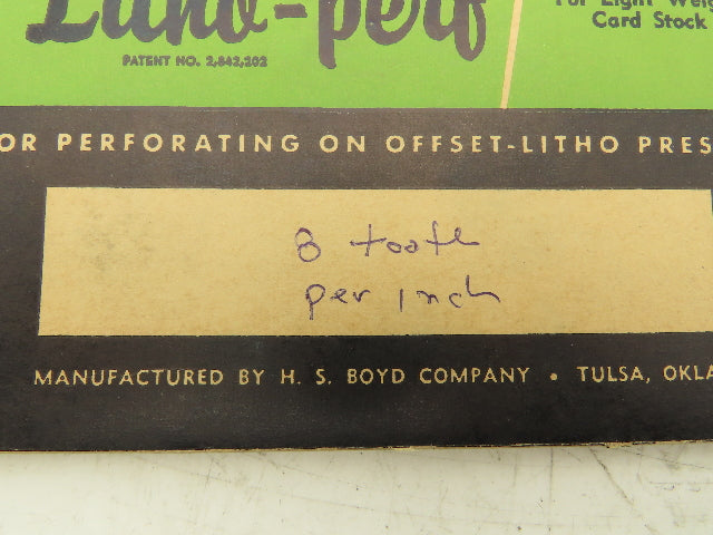 HS Boyd 2,842,202 Litho-Perf 20' Roll 8 Tooth Card Side Series Rules Lot of 3