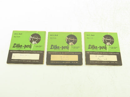 HS Boyd 2,842,202 Litho-Perf 20' Roll 8 Tooth Card Side Series Rules Lot of 3