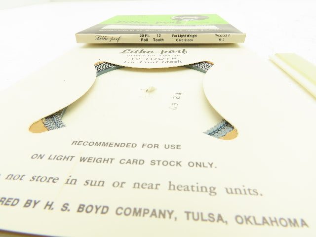 HS Boyd #813 Litho-Perf 20' Roll 12 Tooth Card Side Series Rules Lot of 2