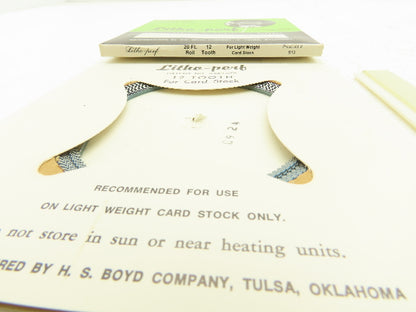 HS Boyd #813 Litho-Perf 20' Roll 12 Tooth Card Side Series Rules Lot of 2