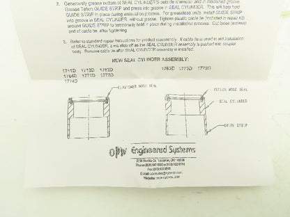 OPW Seal Cylinder Assembly 1-1/2" - 3" Kamvalok Coupler Kit