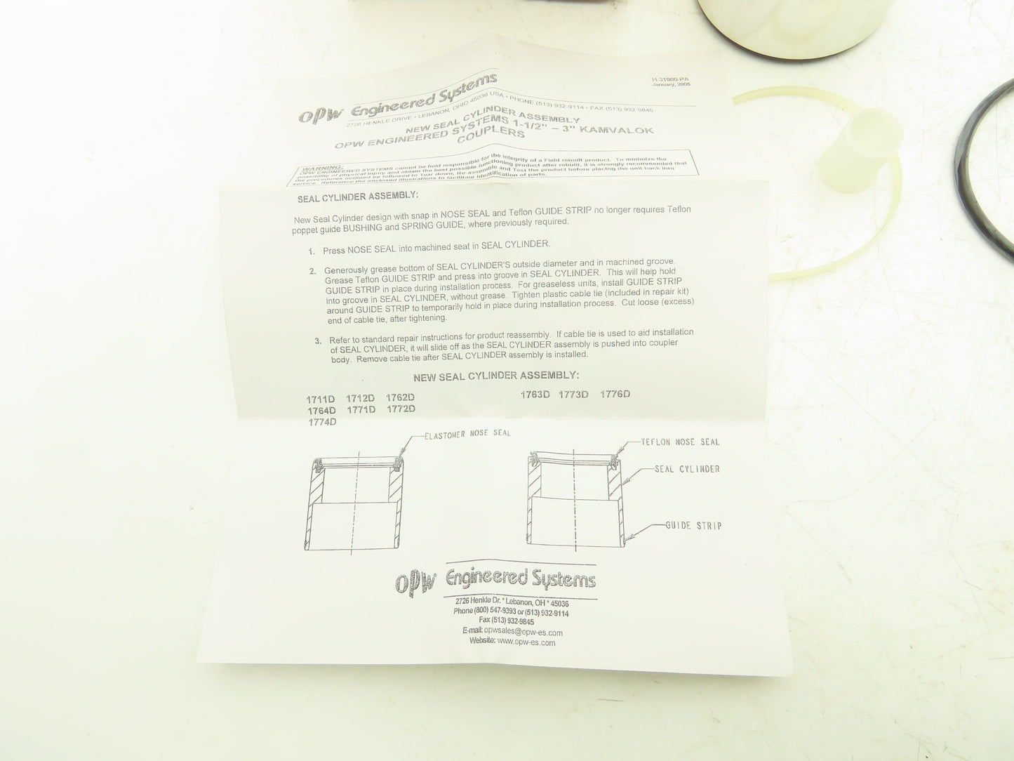 OPW Seal Cylinder Assembly 1-1/2" - 3" Kamvalok Coupler Kit