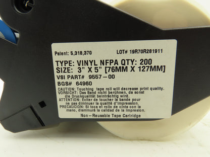 Brady 64960 Supply Cartridges For Label And Sign Maker 3" X 5"