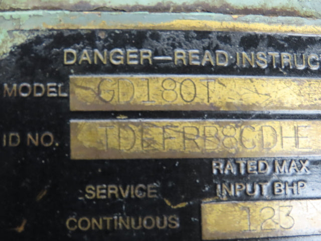 Gardner Denver GD180T High Pressure Triplex Pump 1-5/8" Plunger 5000PSI 38GPM