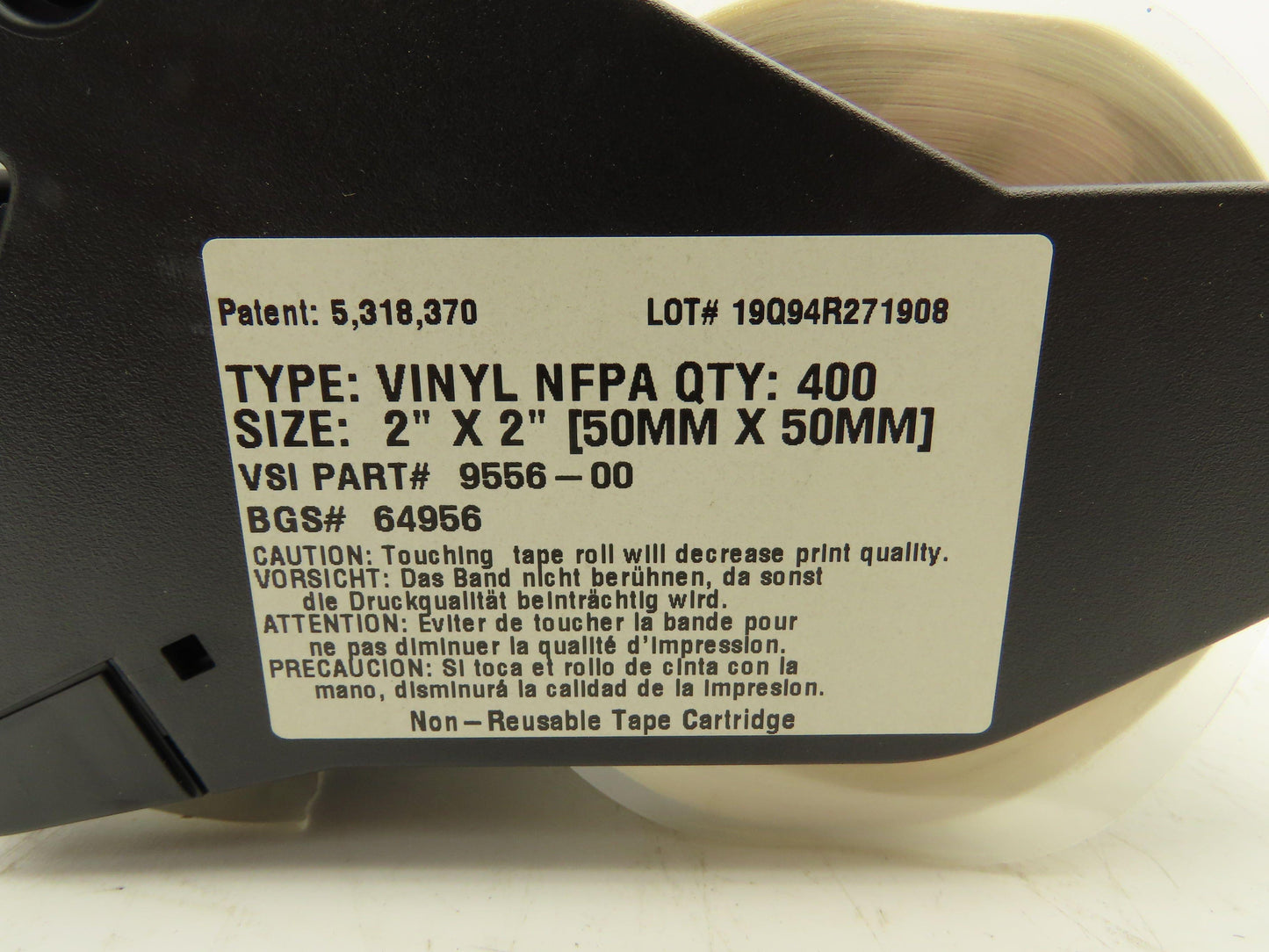Brady 64956 Supply Cartridges For Label And Sign Maker 2" X 2"