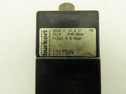 Burkert 131736N Pneumatically Operated Valve 2 Position 2 Way 65-87psi 1/2" NPT