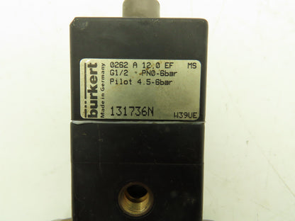 Burkert 131736N Pneumatically Operated Valve 2 Pos 2 Way 87psi 1/2" & 1/4" NPT