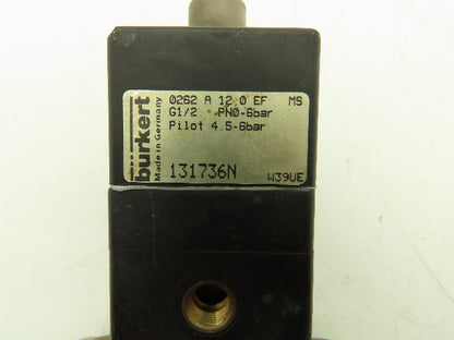 Burkert 131736N Pneumatically Operated Valve 2 Pos 2 Way 87psi 1/2" & 1/4" NPT