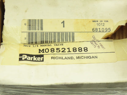 Parker M08521888 Pneumatic Air Valve Foot Treadle 3W2P 1/4" NPT 225 psig