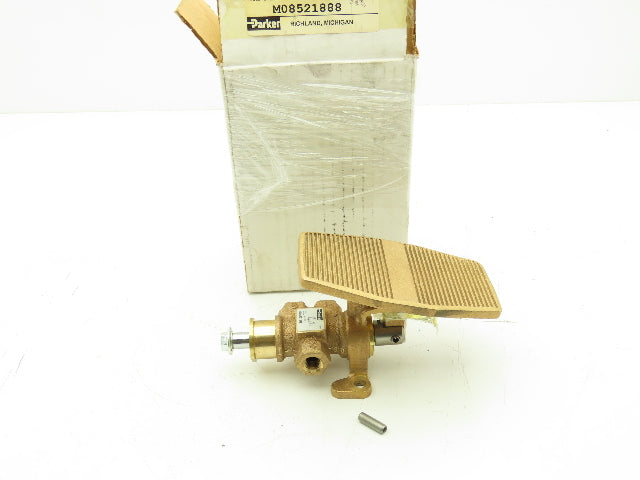 Parker M08521888 Pneumatic Air Valve Foot Treadle 3W2P 1/4" NPT 225 psig