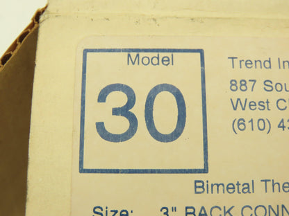 Trend 30 Bimetal Thermometer 3" Dial 0-200°F 1/2" NPT 6" Stem