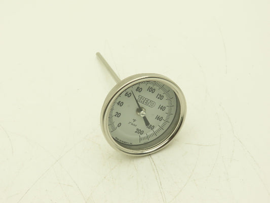 Trend 30 Bimetal Thermometer 3" Dial 0-200°F 1/2" NPT 6" Stem