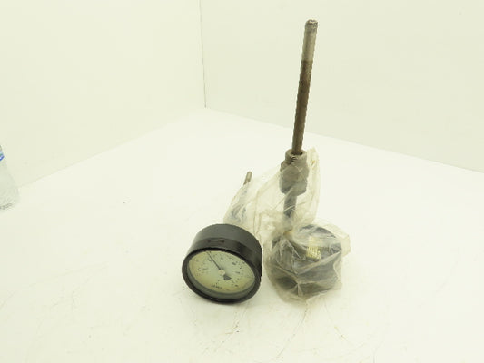 Jumo 8222-02-10 Thermometer 4" Dial 0-60°C 1"-14 Thread 7.5" Stem Lot of 2