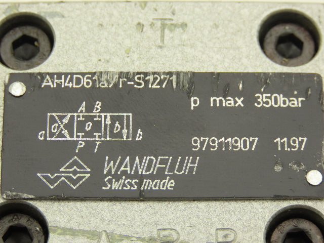 Wandfluh AH4D61A/R-S1271 Pneumatic Air Control Valve & Manifold 2 P 4 Way 350Bar