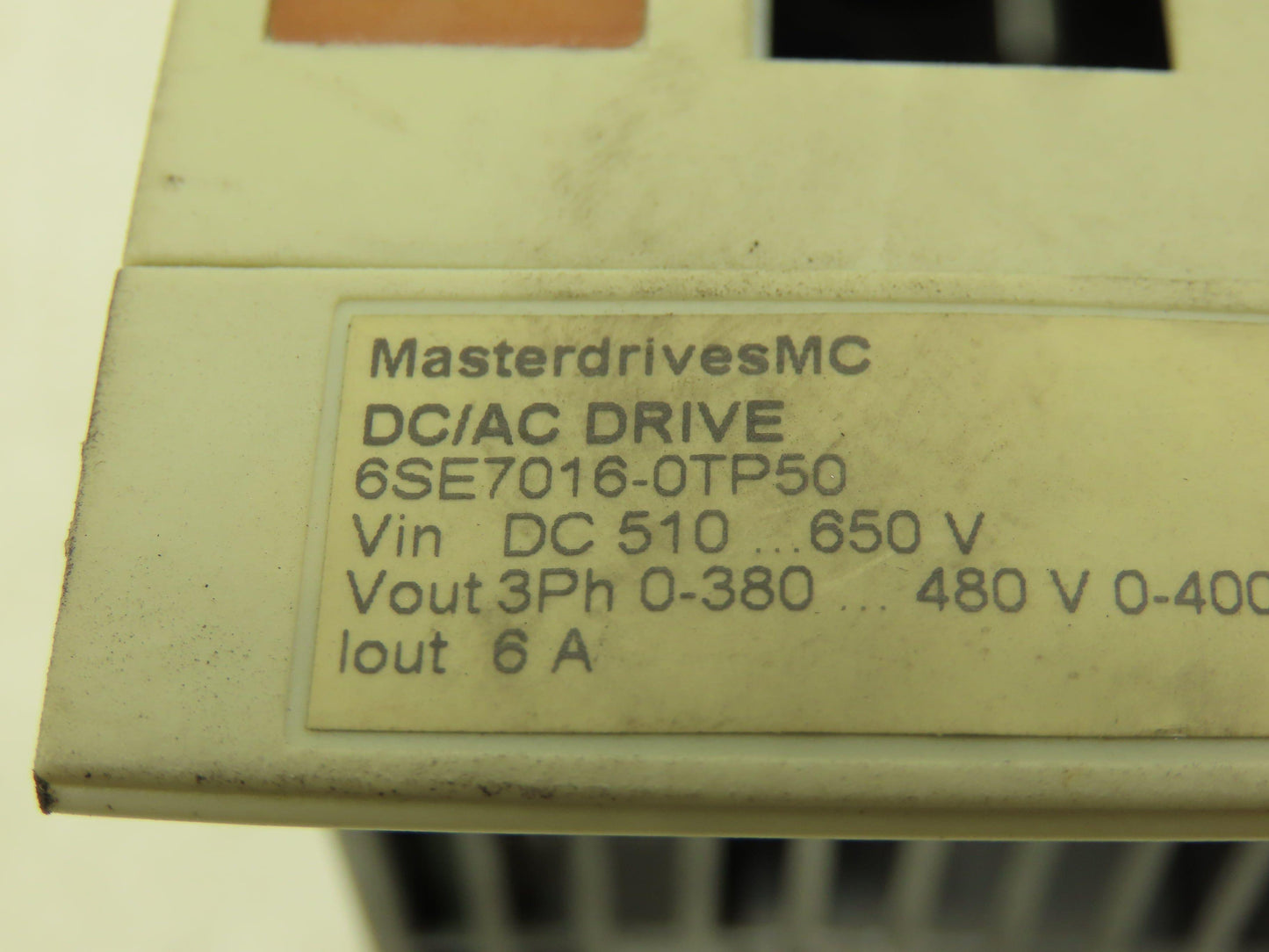 Siemens 6SE7016-0TP50-Z Simovert Masterdrive Servo Drive Inverter 2.2kW 3PH 480V