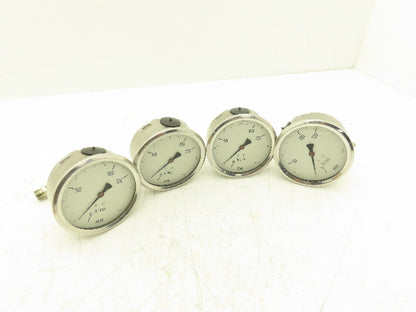 Wika N/A Pressure Gauge Oil Filled 120LB/Inch 60 Bar 1/2"NPT Lot Of 4