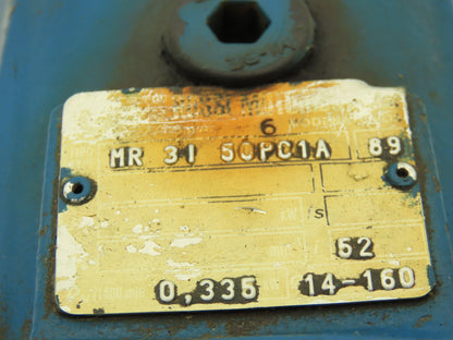 Rossi MR 3i 50 PC1A Inline Gearbox 52:1 Reducer .33kw 27rpm IEC 71 Frame