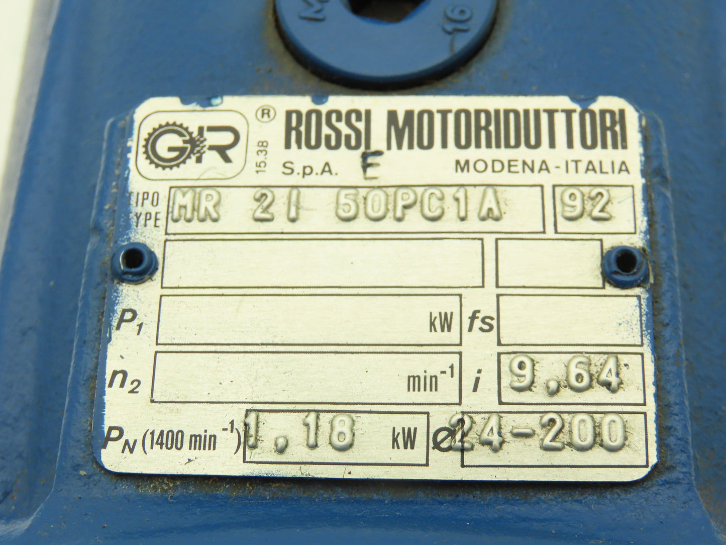 Rossi MR 2i 50 PC1A Inline Gearbox 9.6:1 Reducer 1.18kw 145rpm IEC 90 Frame