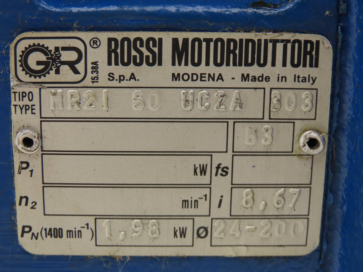 Rossi MR 2i 50 UC2A Inline Gearbox 8.6:1 Reducer 1.98kw 161rpm IEC 90 Frame