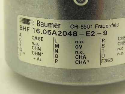 Baumer Electric 16.05A2048-E2-9 Rotary Encoder 12mm Blind Hollow Shaft 2048PPR