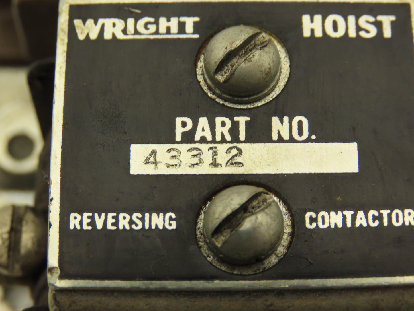 Wright Hoist 43312 Reversing Contactor 115/230VDC 115-550VAC 15A