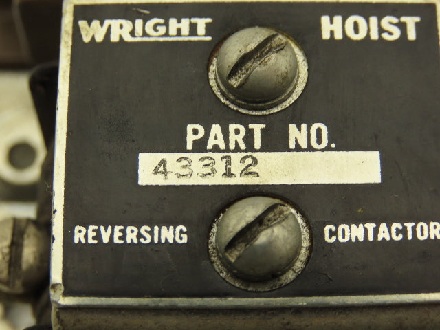 Wright Hoist 43312 Reversing Contactor 115/230VDC 115-550VAC 15A