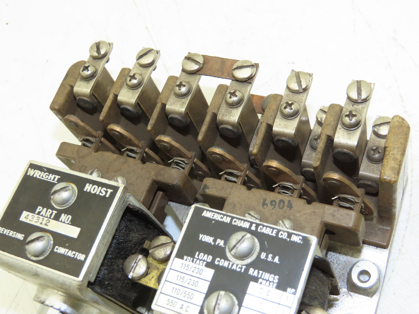 Wright Hoist 43312 Reversing Contactor 115/230VDC 115-550VAC 15A