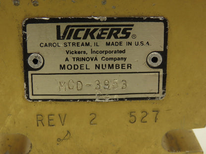 Vickers MCD-3953 Hydraulic Manifold 4-Way 1/4 & 1/2" Threads