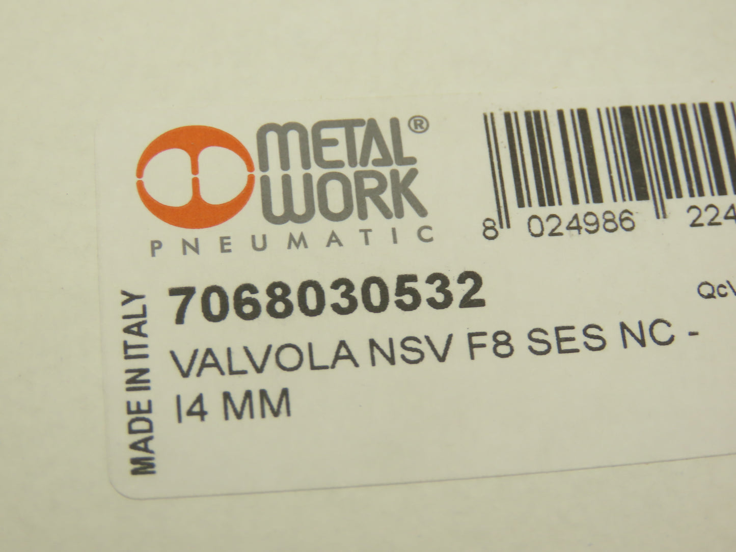 Metal Work 7068030532 Pneumatic Solenoid Air Valve Valvola NSV G8 SES NC 14mm